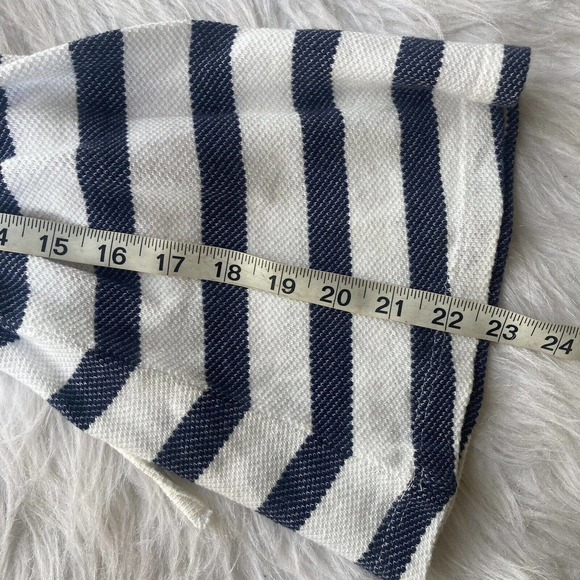Caslon Top Sz Small Blue White Striped Bell Sleeve Knit Tunic Tie Sleeves Winter - Picture 9 of 9